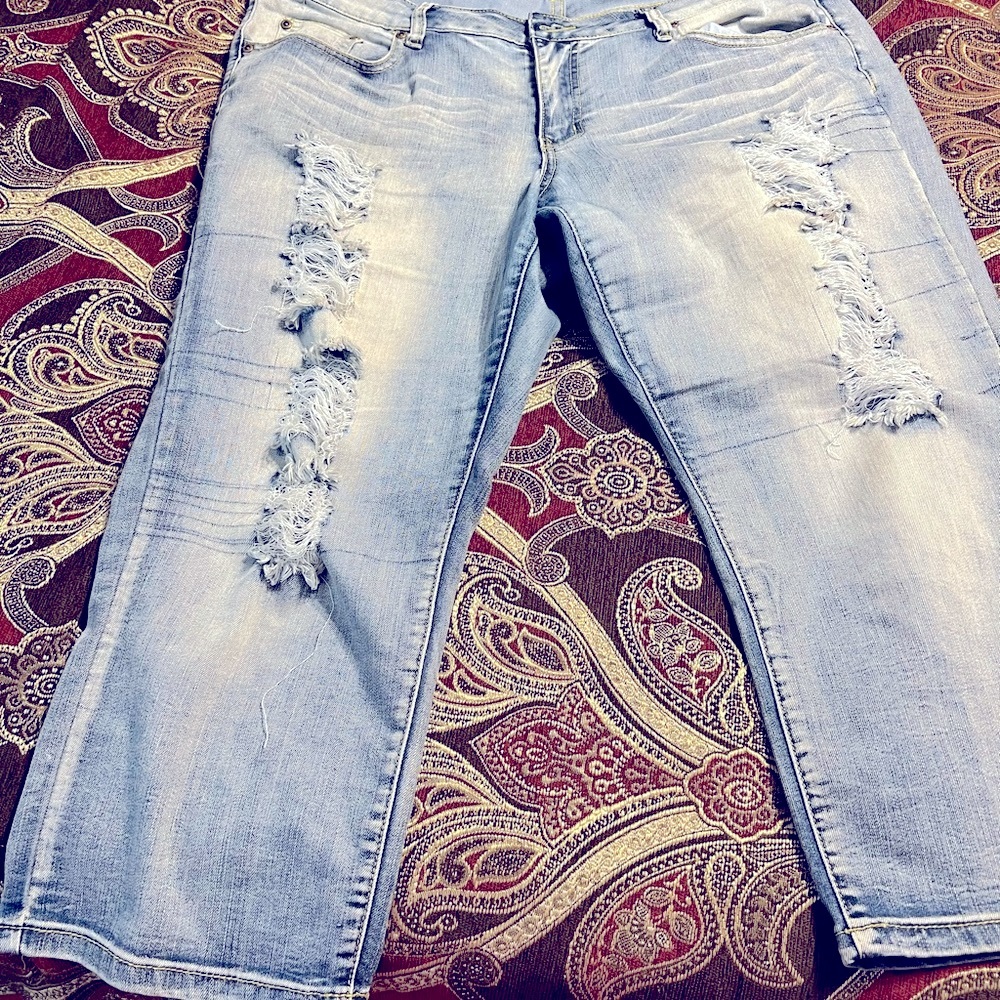 Denim jean capris